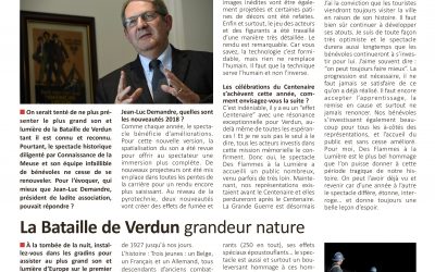 Article de presse 55 mag du 2 juin 2018 « la bataille de Verdun grandeur nature »