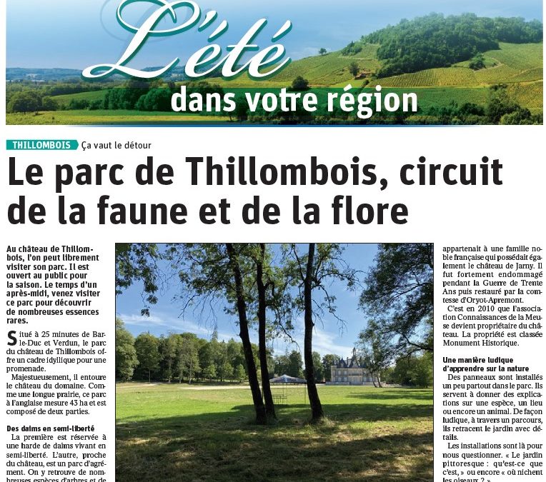 Le parc du château de Thillombois, circuit de la faune et de la flore