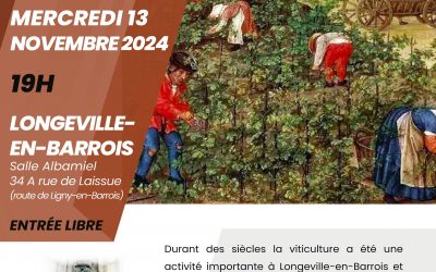 Conférence à Longeville-en-Barrois  « La vigne et le vin en Meuse, des origines à aujourd’hui »