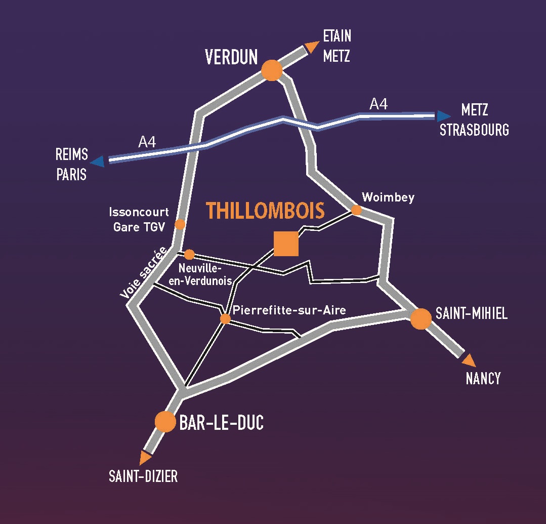 plan d'accès château de Thillombois