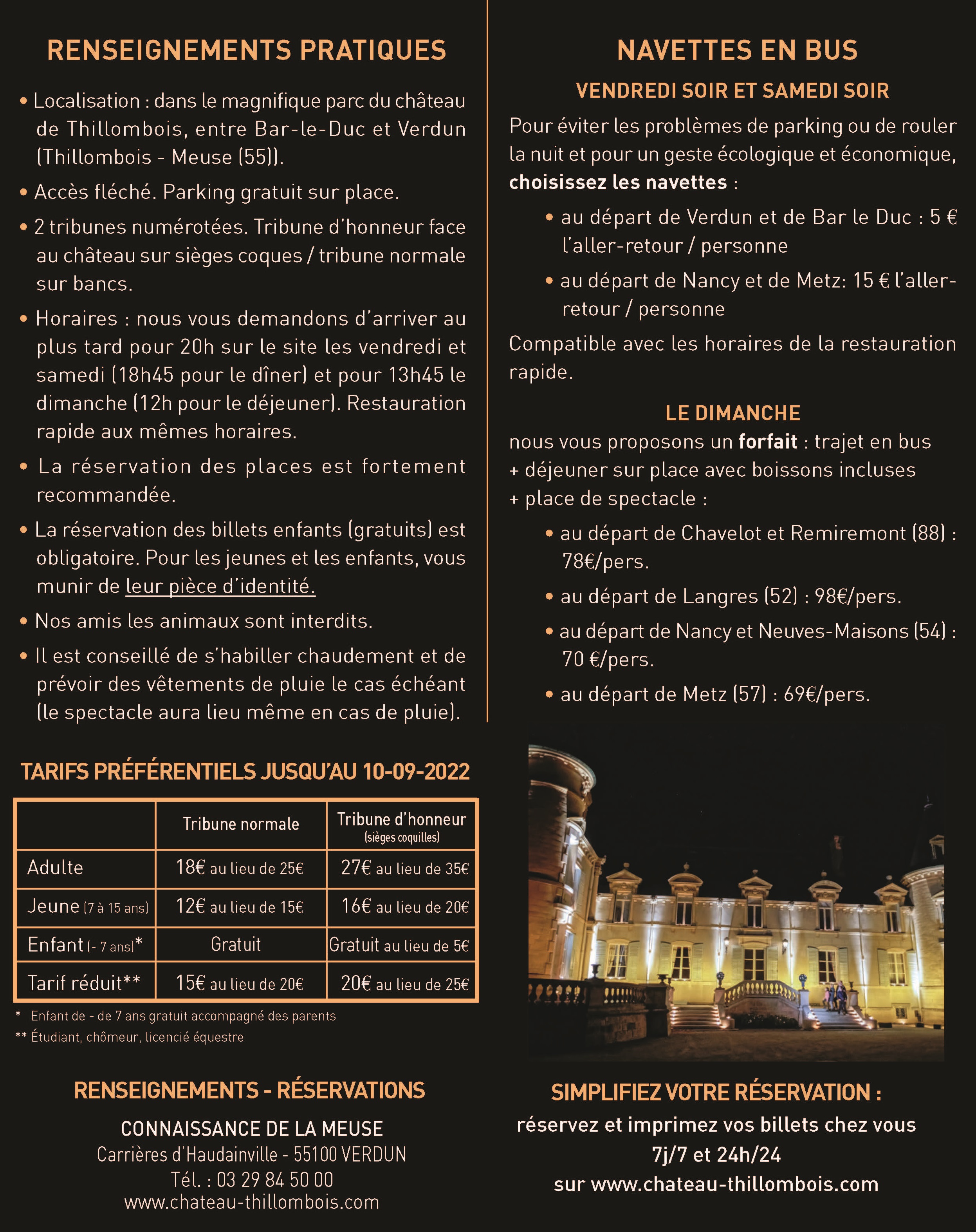 Renseignements pratiques et navettes